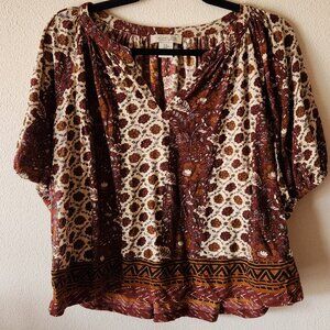 Rachel Zoe Floral Puff Sleeve Shirt